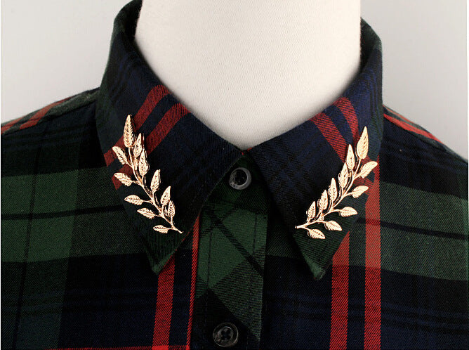 Vintage Feather Leaf Suit Collar Clip Unisex Accessories