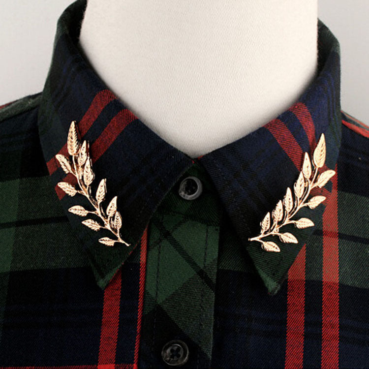 Vintage Feather Leaf Suit Collar Clip Unisex Accessories