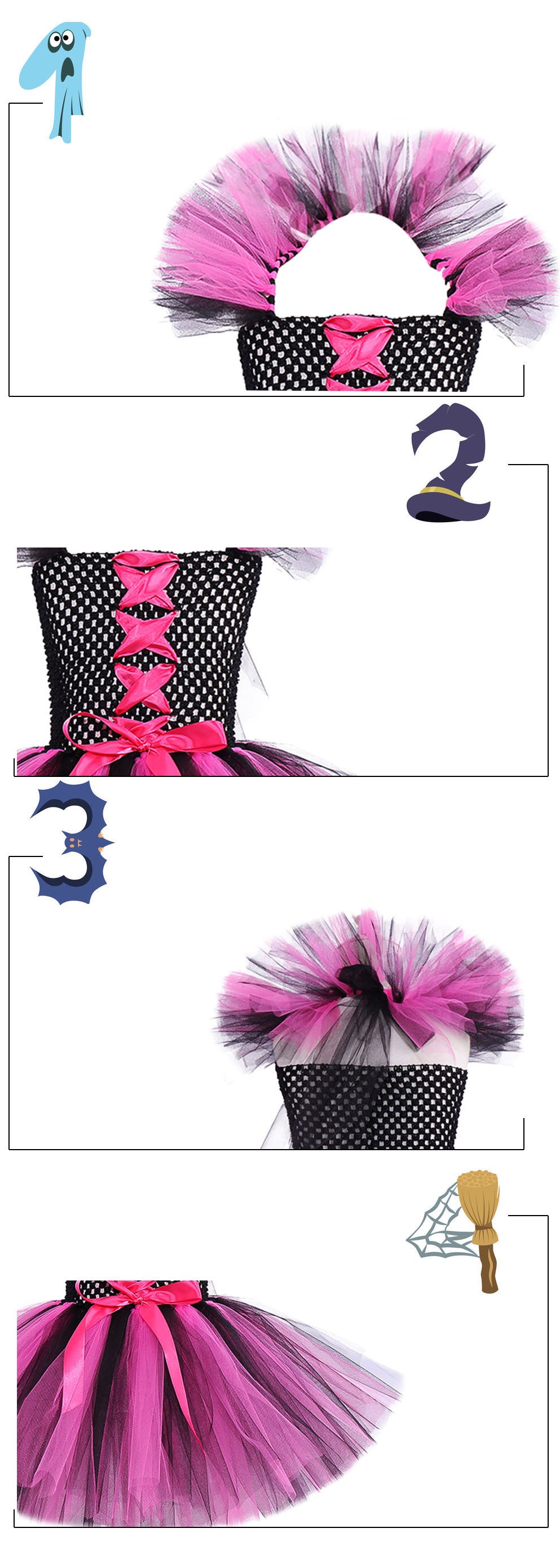 Children's Holiday Party Performance Costume Cosplay Witch Masquerade