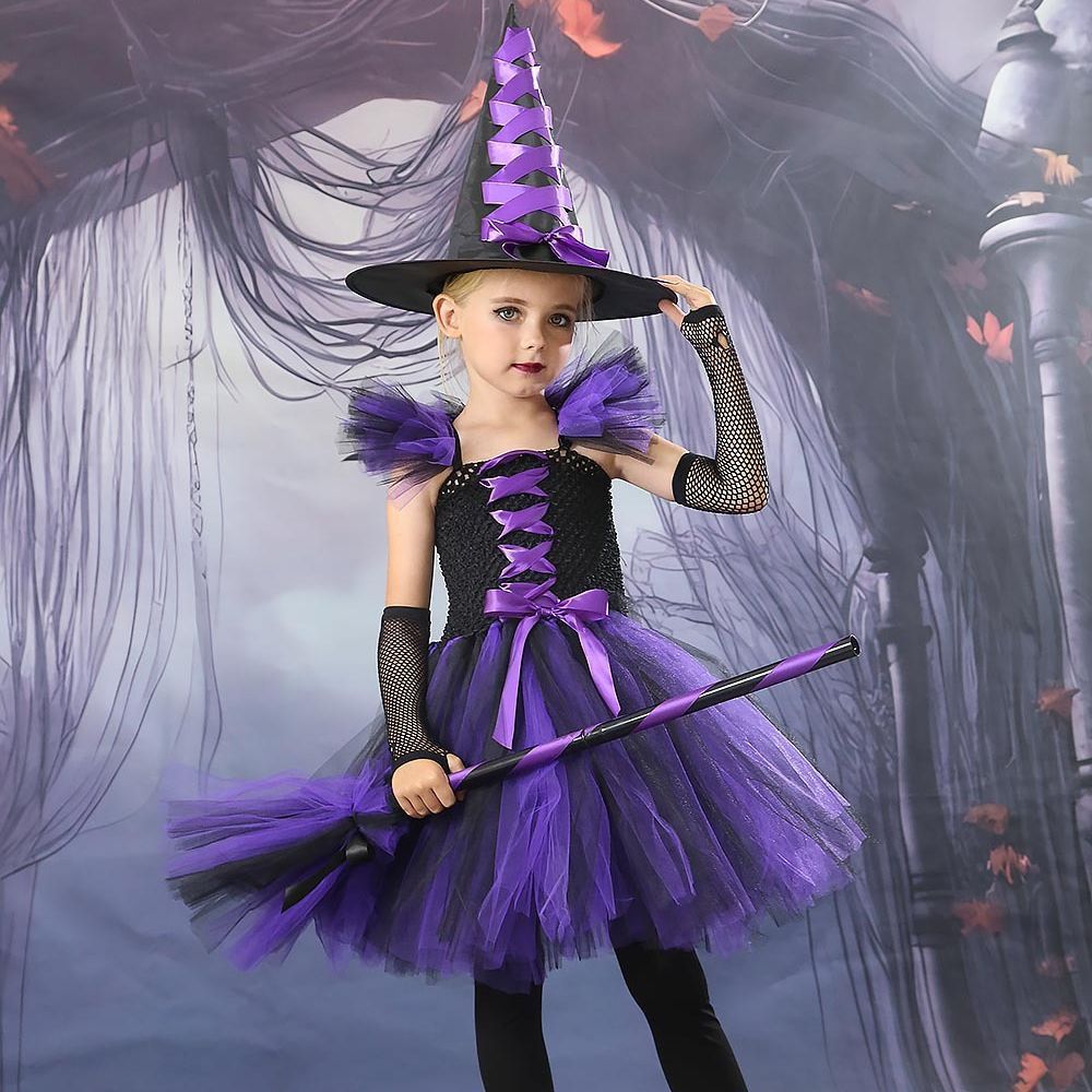Children's Holiday Party Performance Costume Cosplay Witch Masquerade